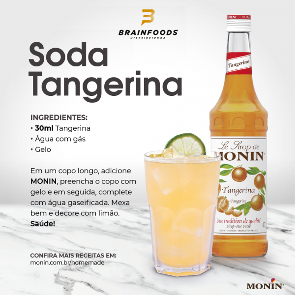 Soda artesanal de tangerina com xarope Monin
